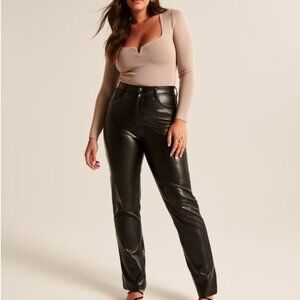 NWT Aberchrombie & Fitch black vegan leather pants curve love size 29/8s